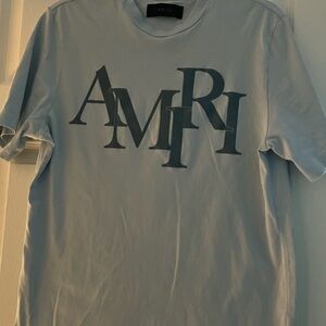 AMIRI Light Blue Logo T-Shirt